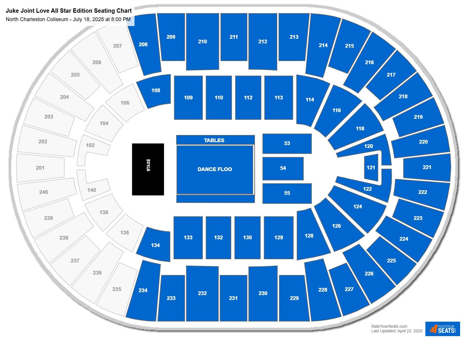 Juke Joint Love All Star Edition seating chart North Charleston Coliseum