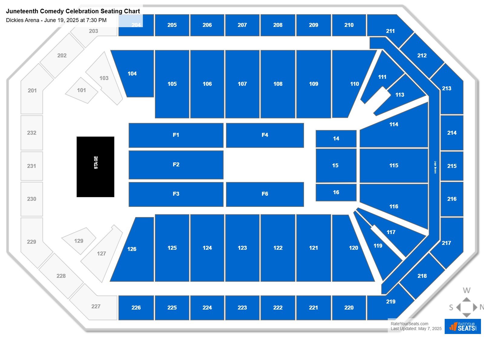 Juneteenth Comedy Celebration seating chart Dickies Arena