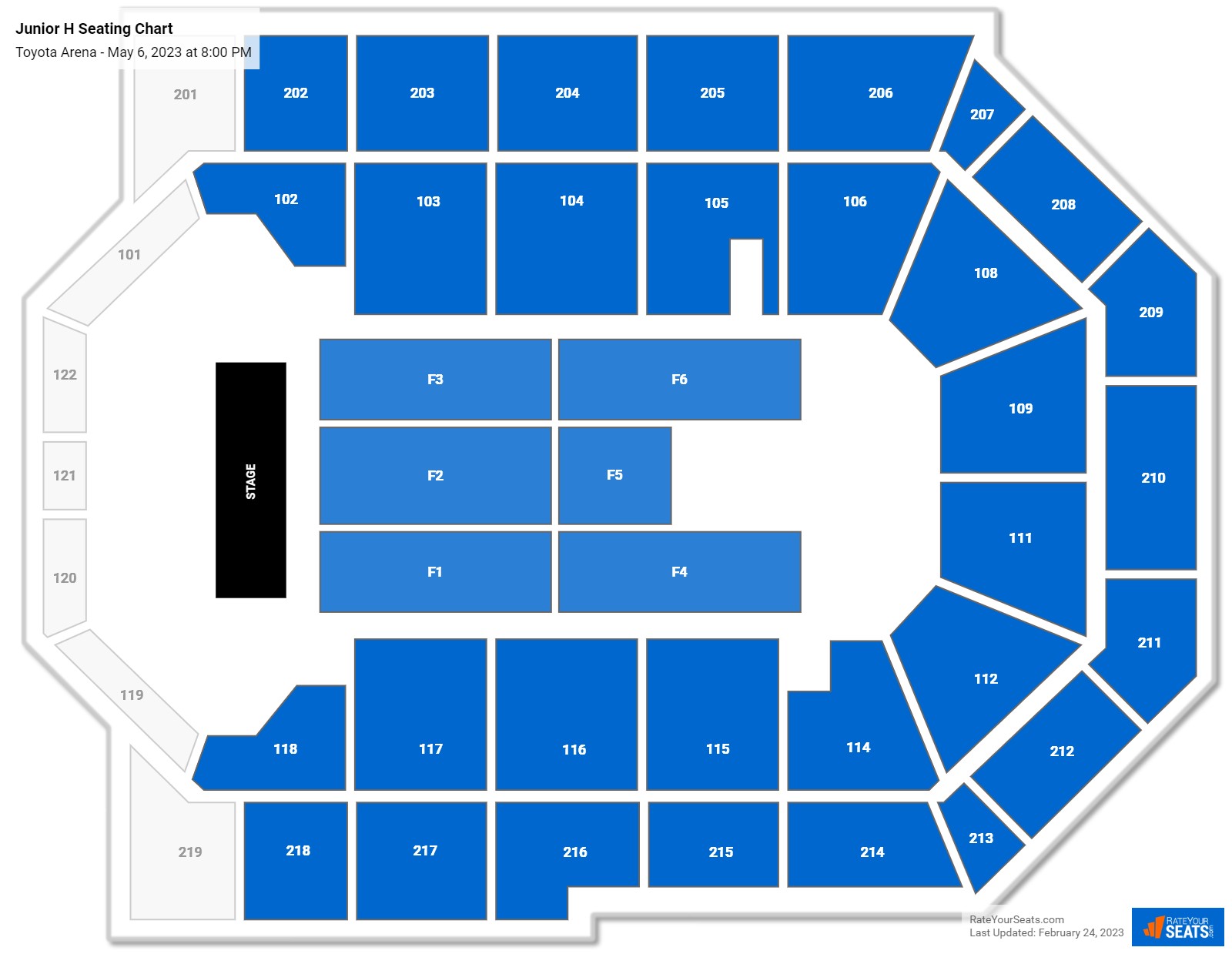 Junior H seating chart Toyota Arena
