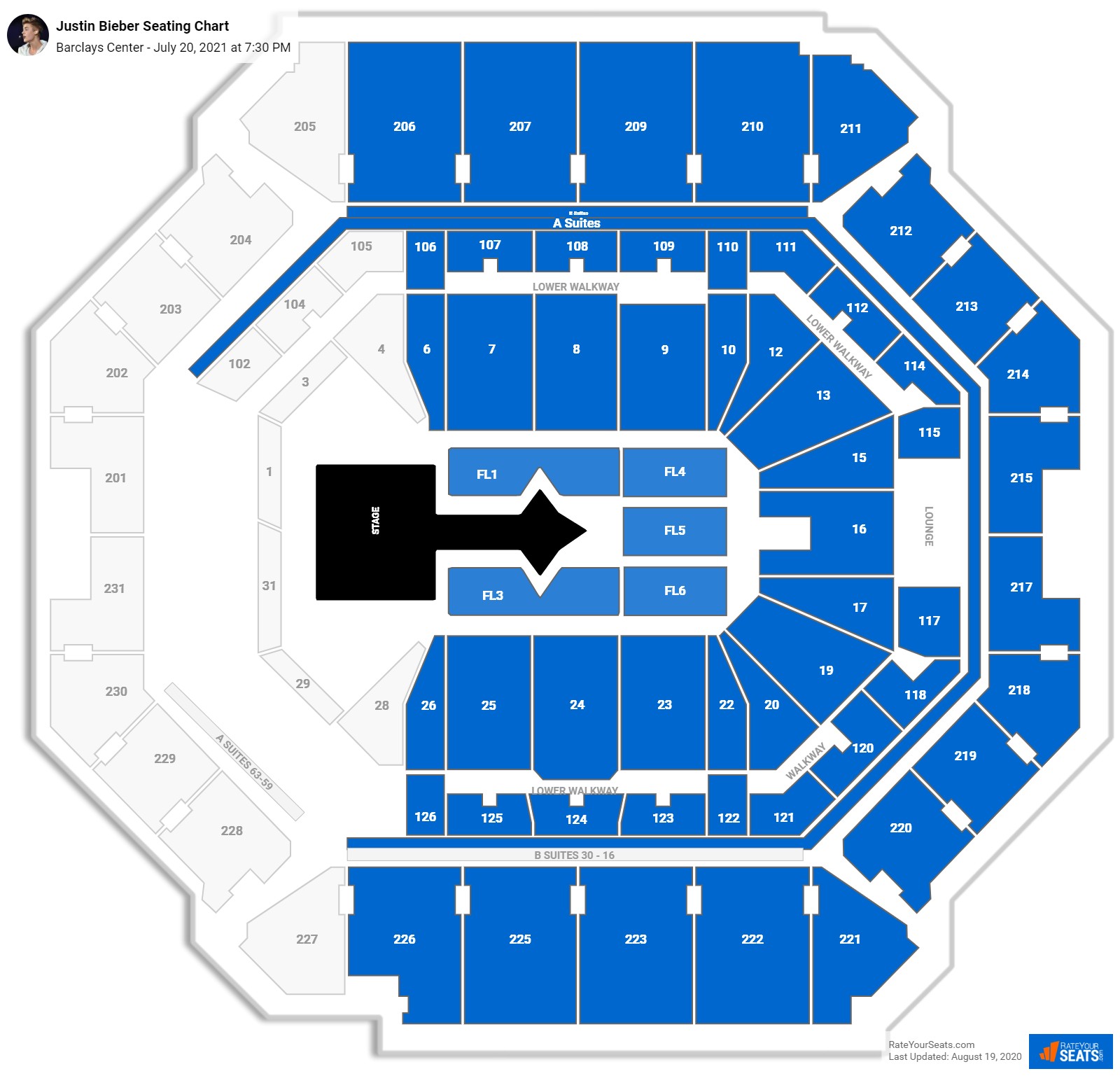 Justin Bieber seating chart Barclays Center