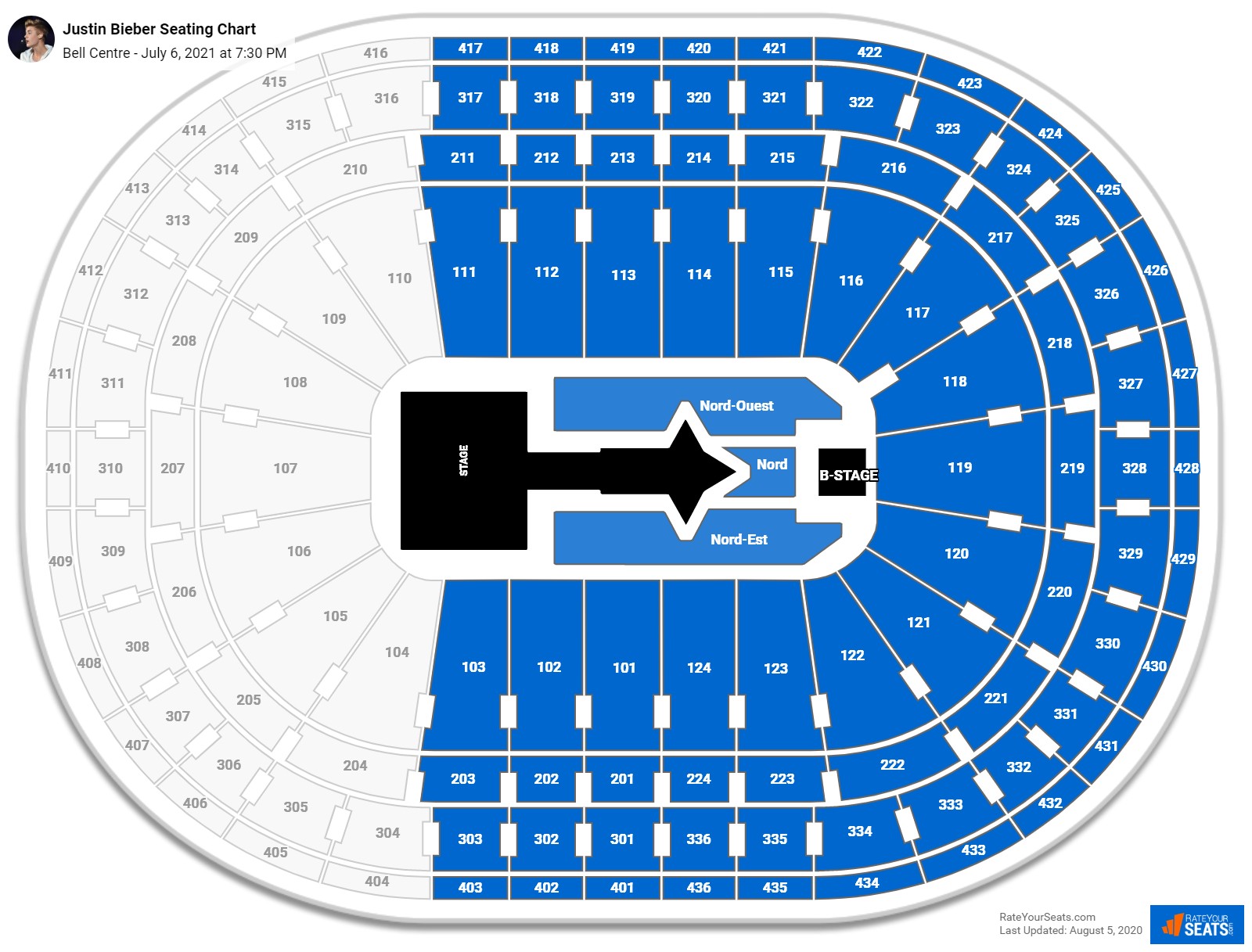Justin Bieber seating chart Bell Centre