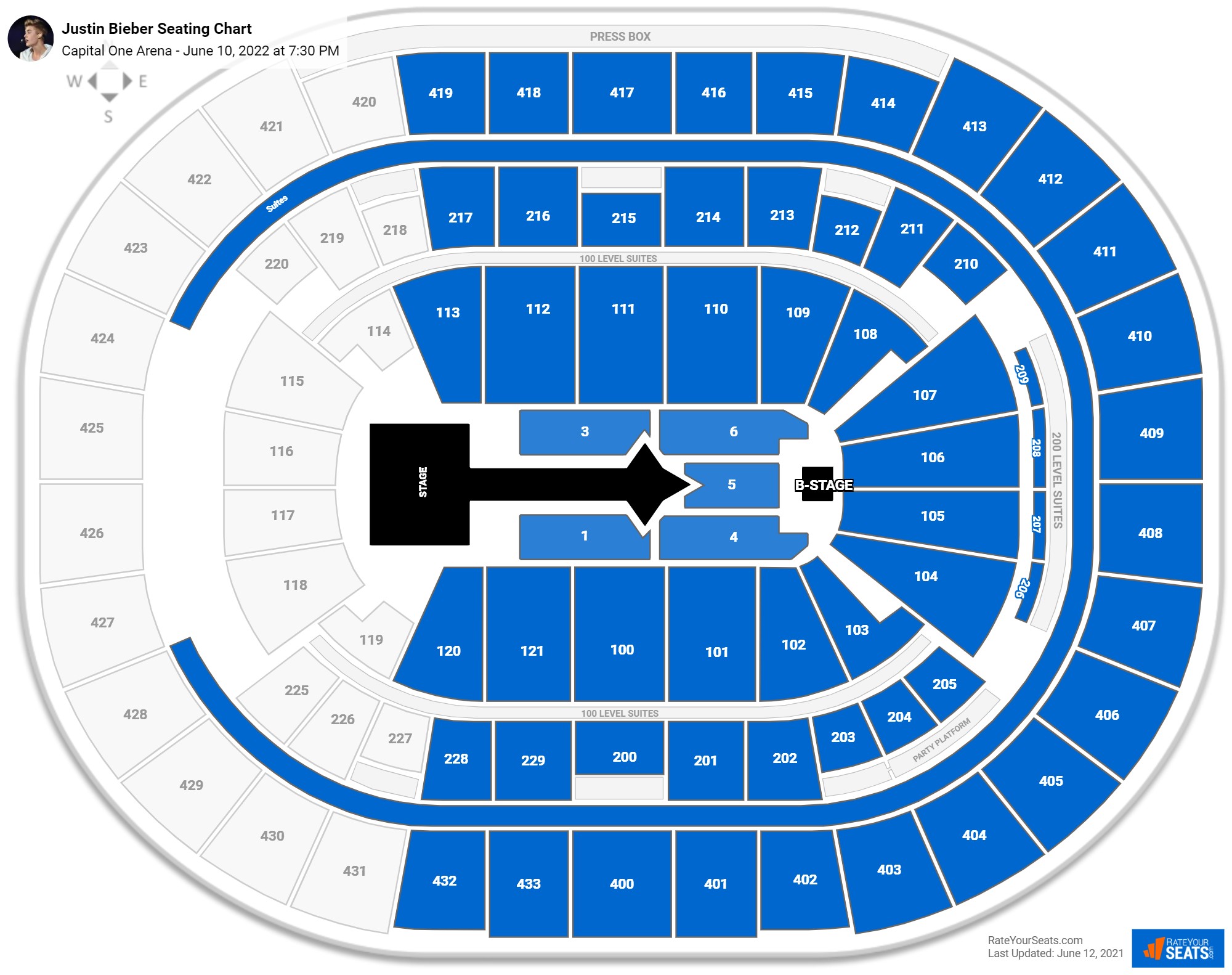 Justin Bieber seating chart Capital One Arena