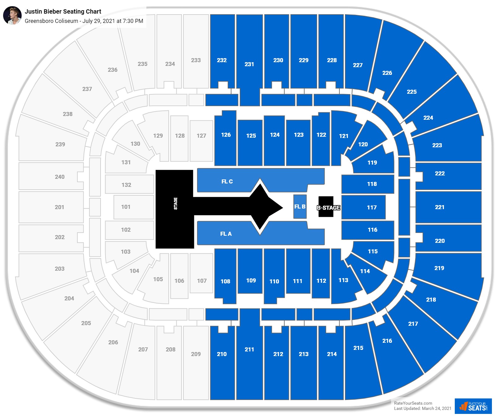 Justin Bieber seating chart Greensboro Coliseum