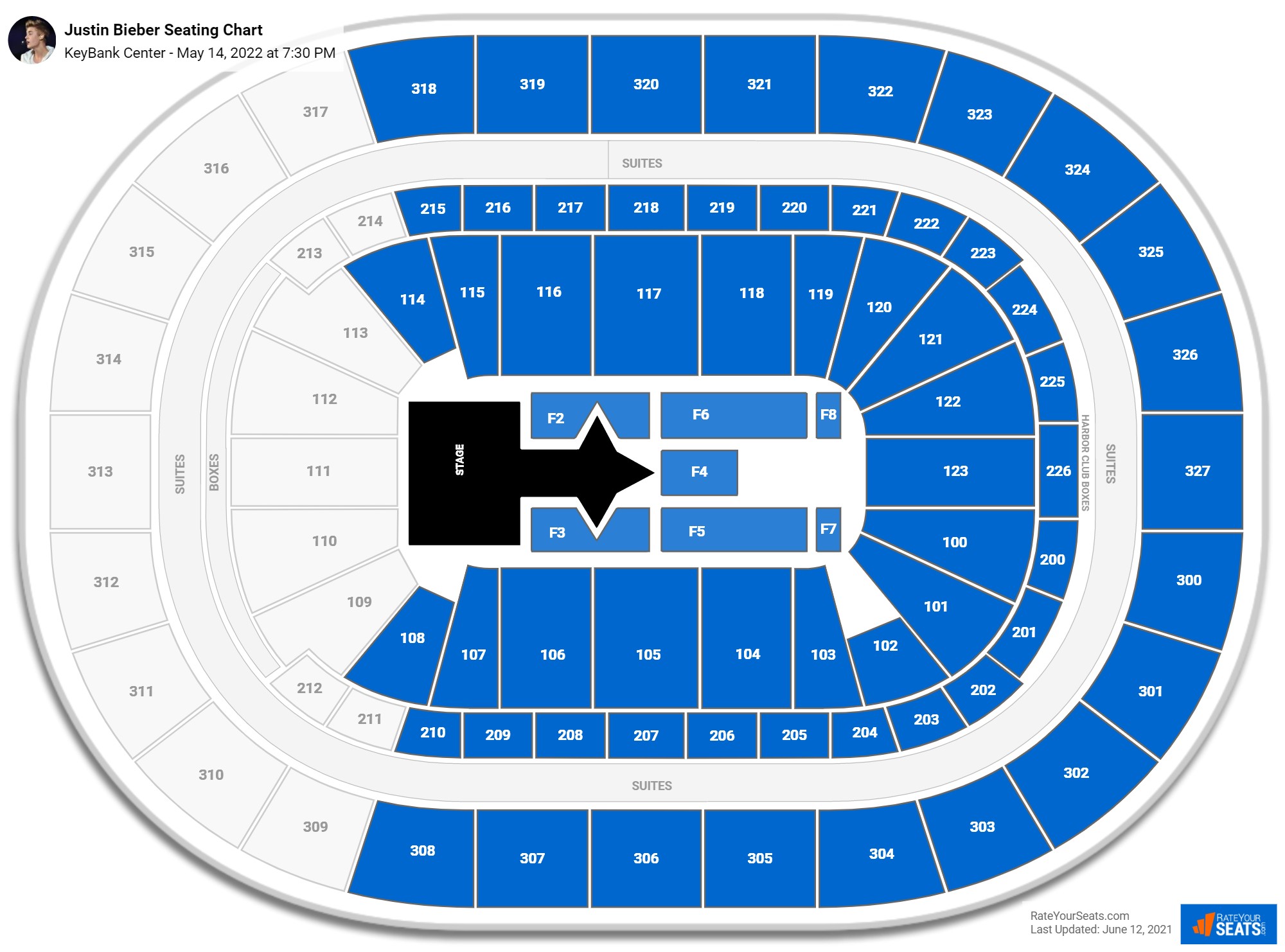 Justin Bieber seating chart KeyBank Center