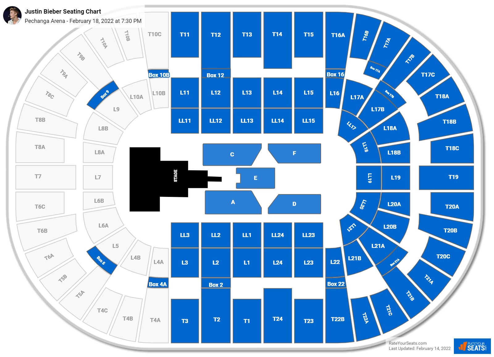 Justin Bieber seating chart Pechanga Arena