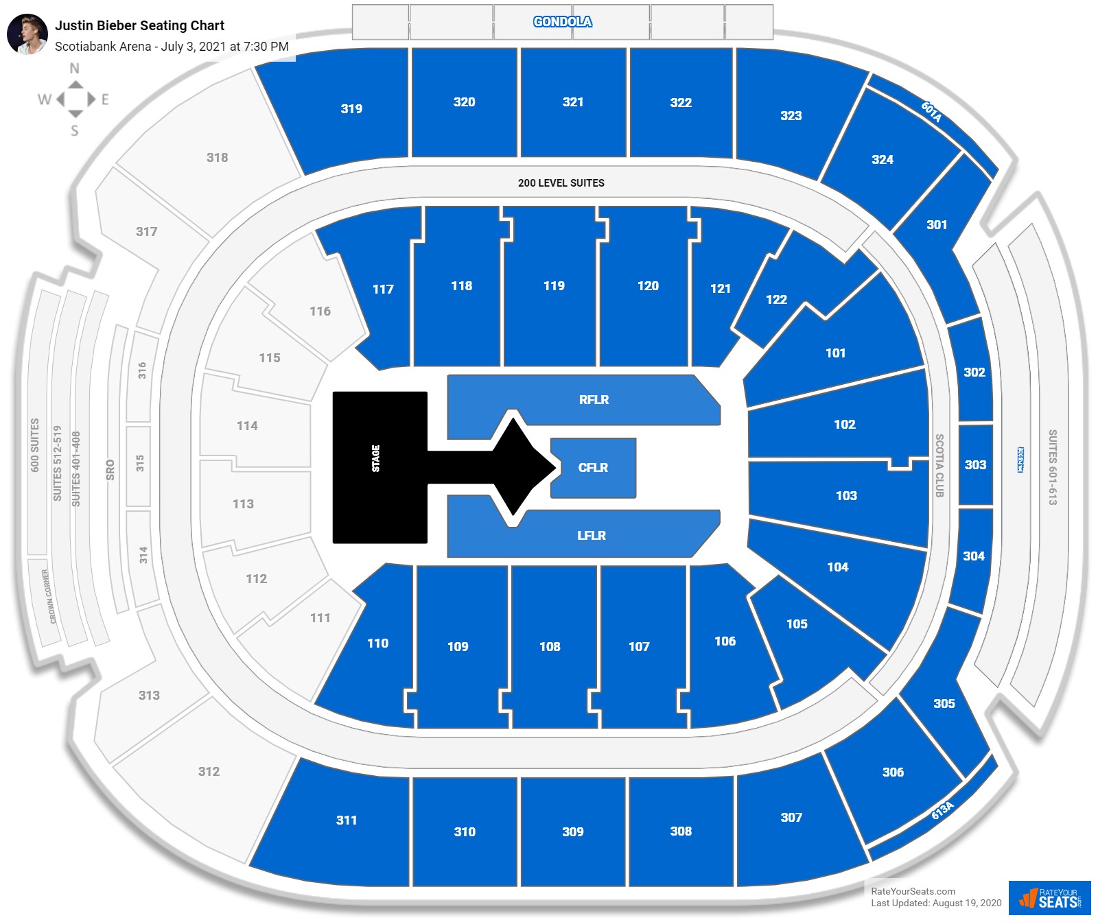 Justin Bieber seating chart Scotiabank Arena