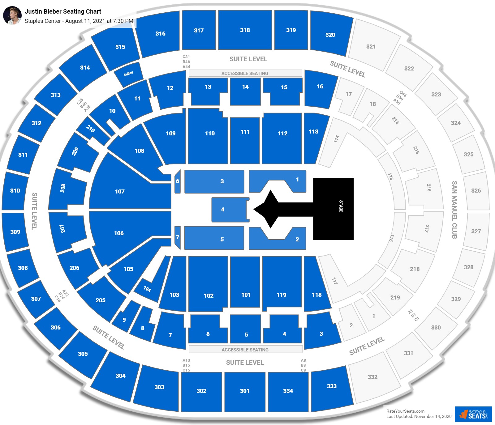 Justin Bieber seating chart Staples Center