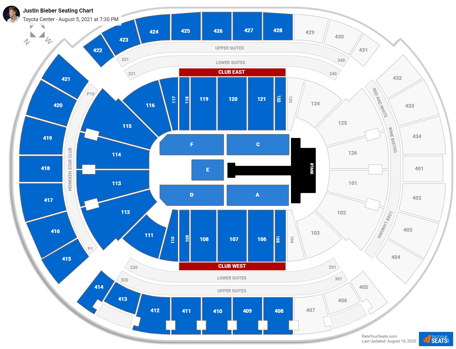 Justin Bieber seating chart Toyota Center