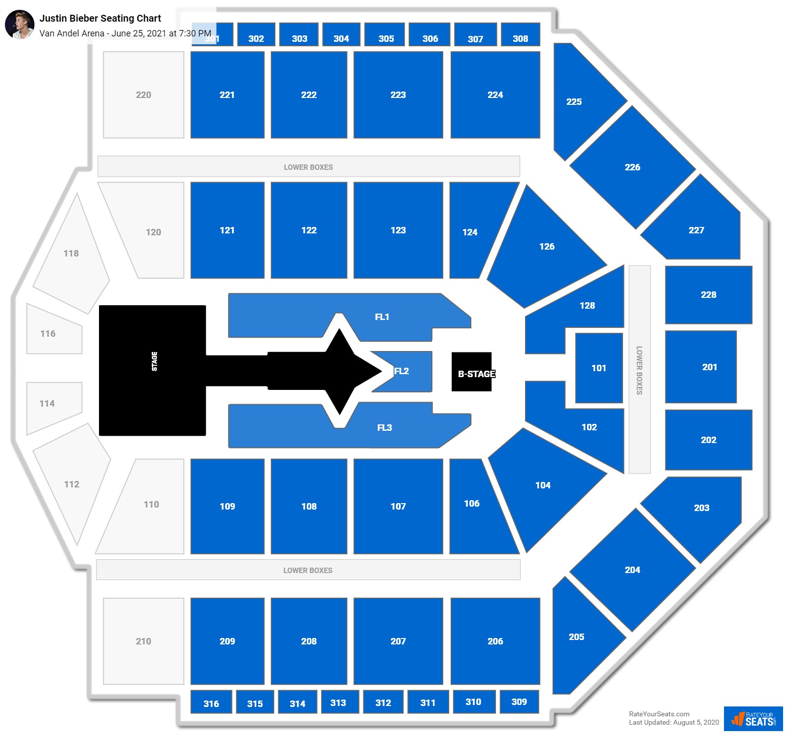 Justin Bieber seating chart Van Andel Arena