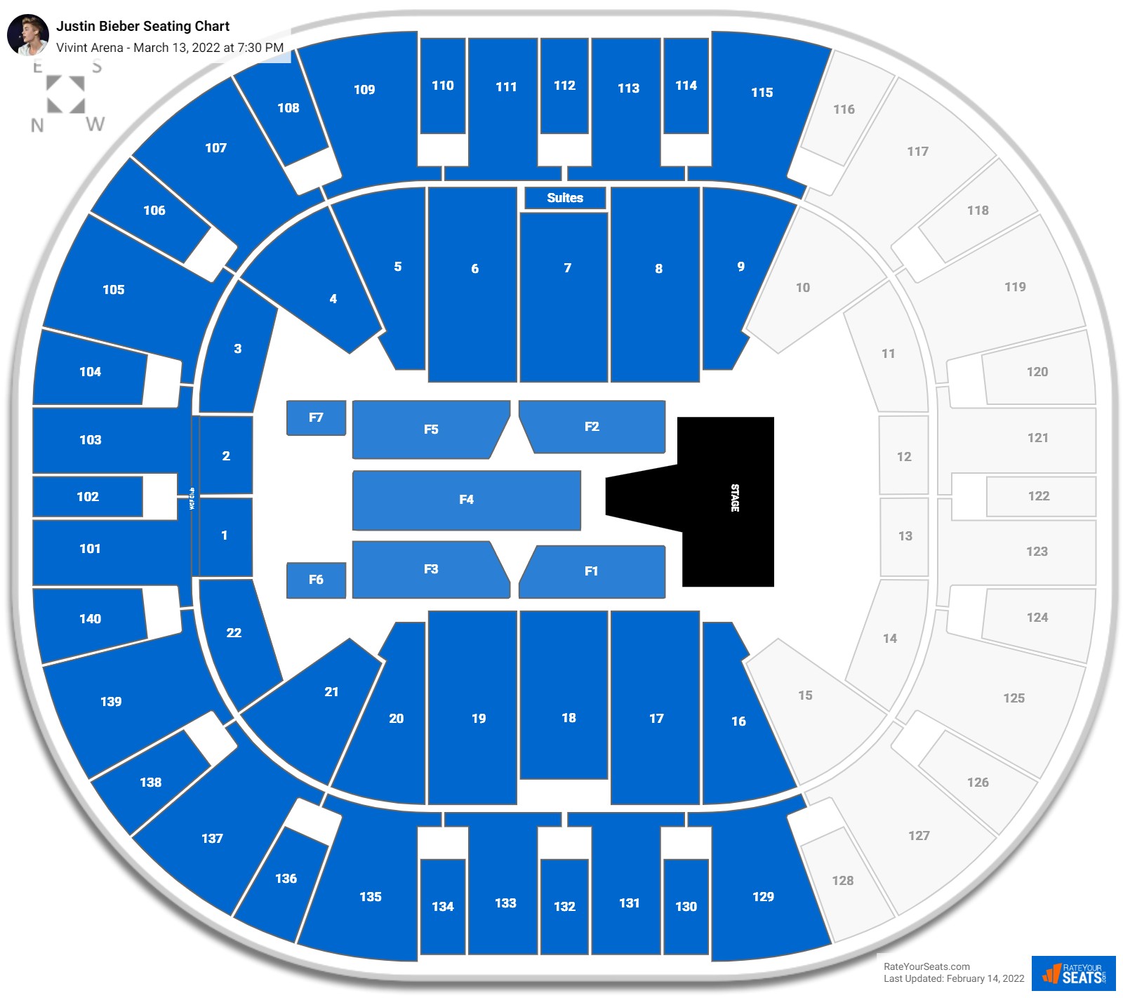Justin Bieber seating chart Vivint Arena