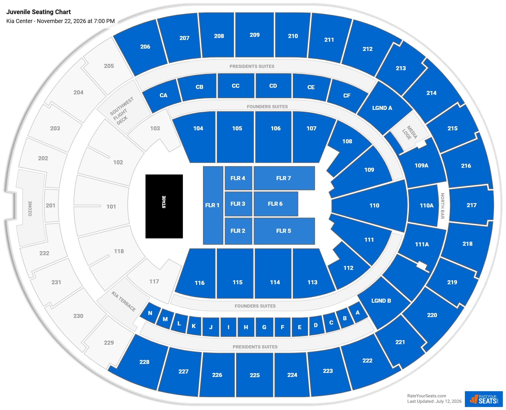Juvenile Seating Chart at Kia Center