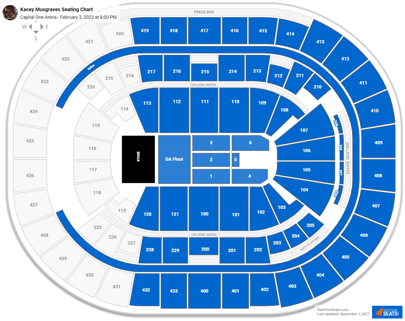 Kacey Musgraves seating chart Capital One Arena