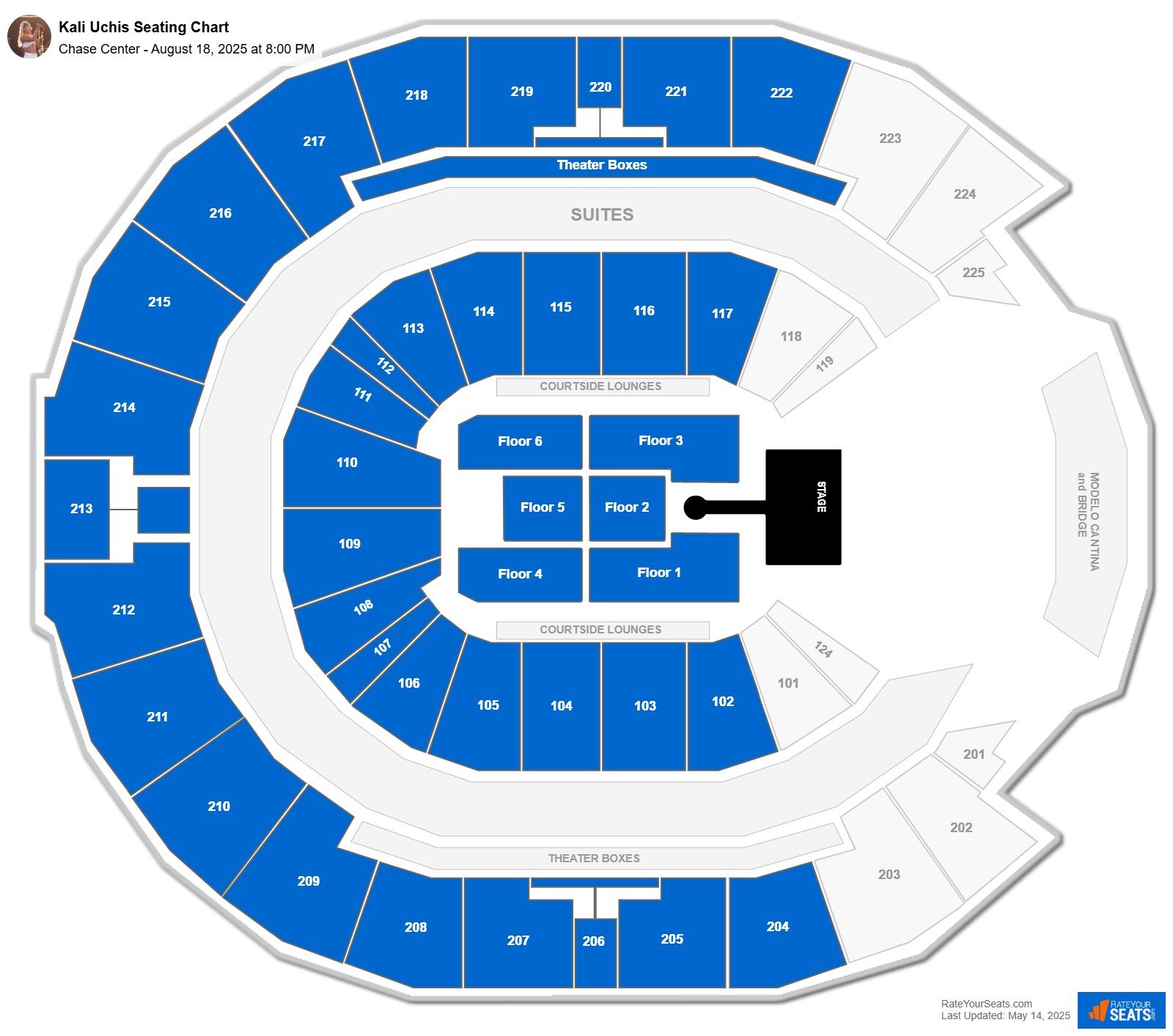 Kali Uchis seating chart Chase Center