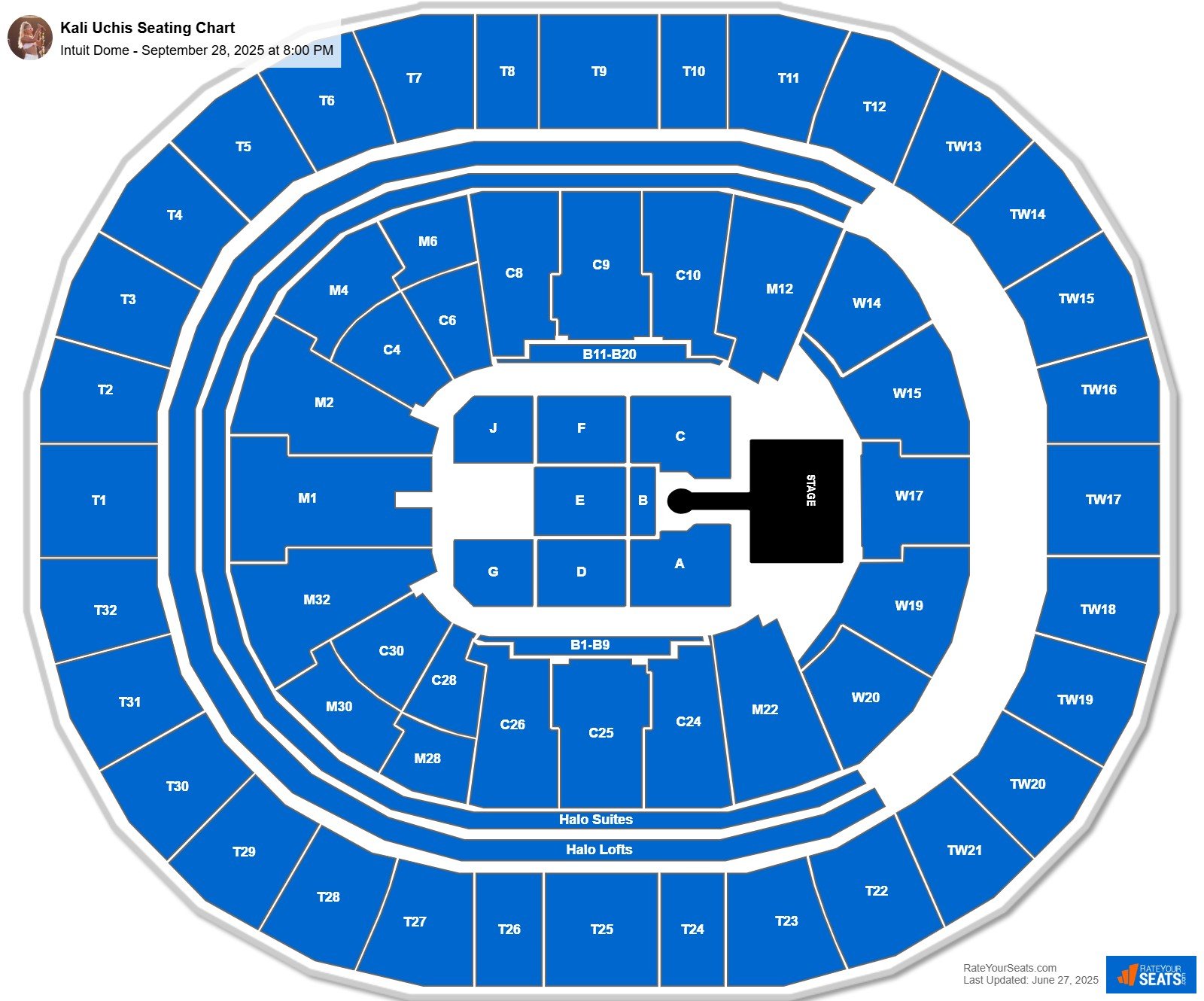 Kali Uchis seating chart Intuit Dome