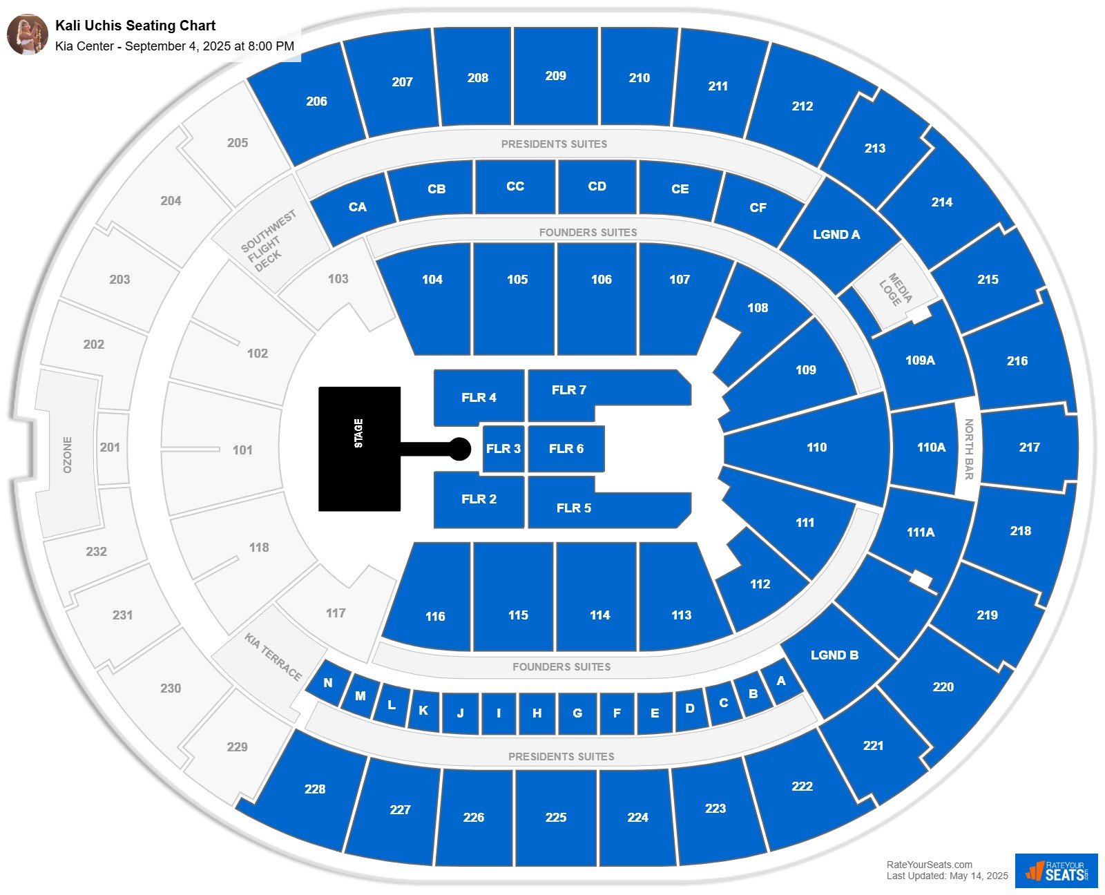 Kali Uchis seating chart Kia Center