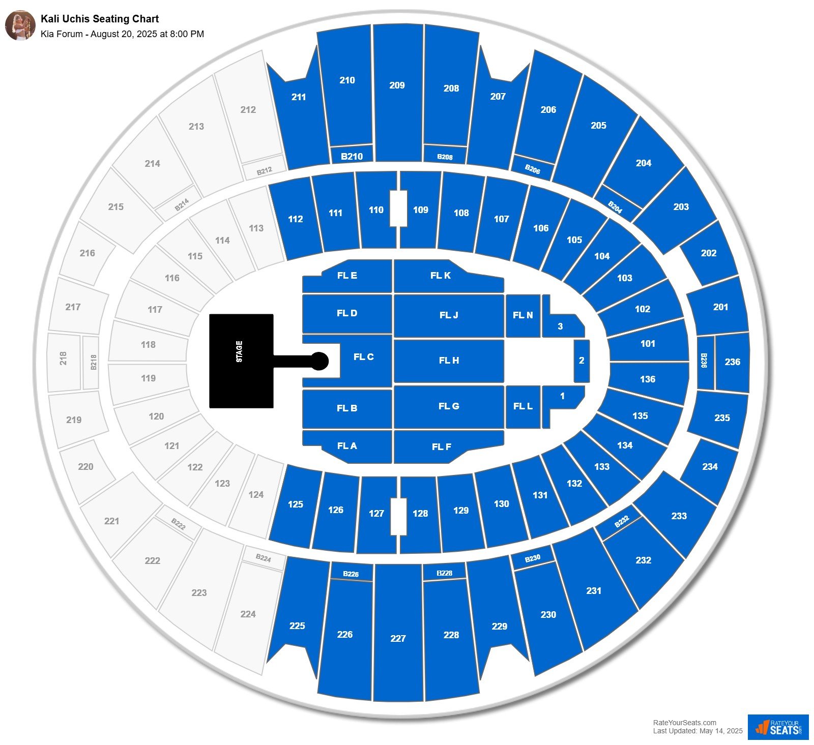 Kali Uchis seating chart Kia Forum