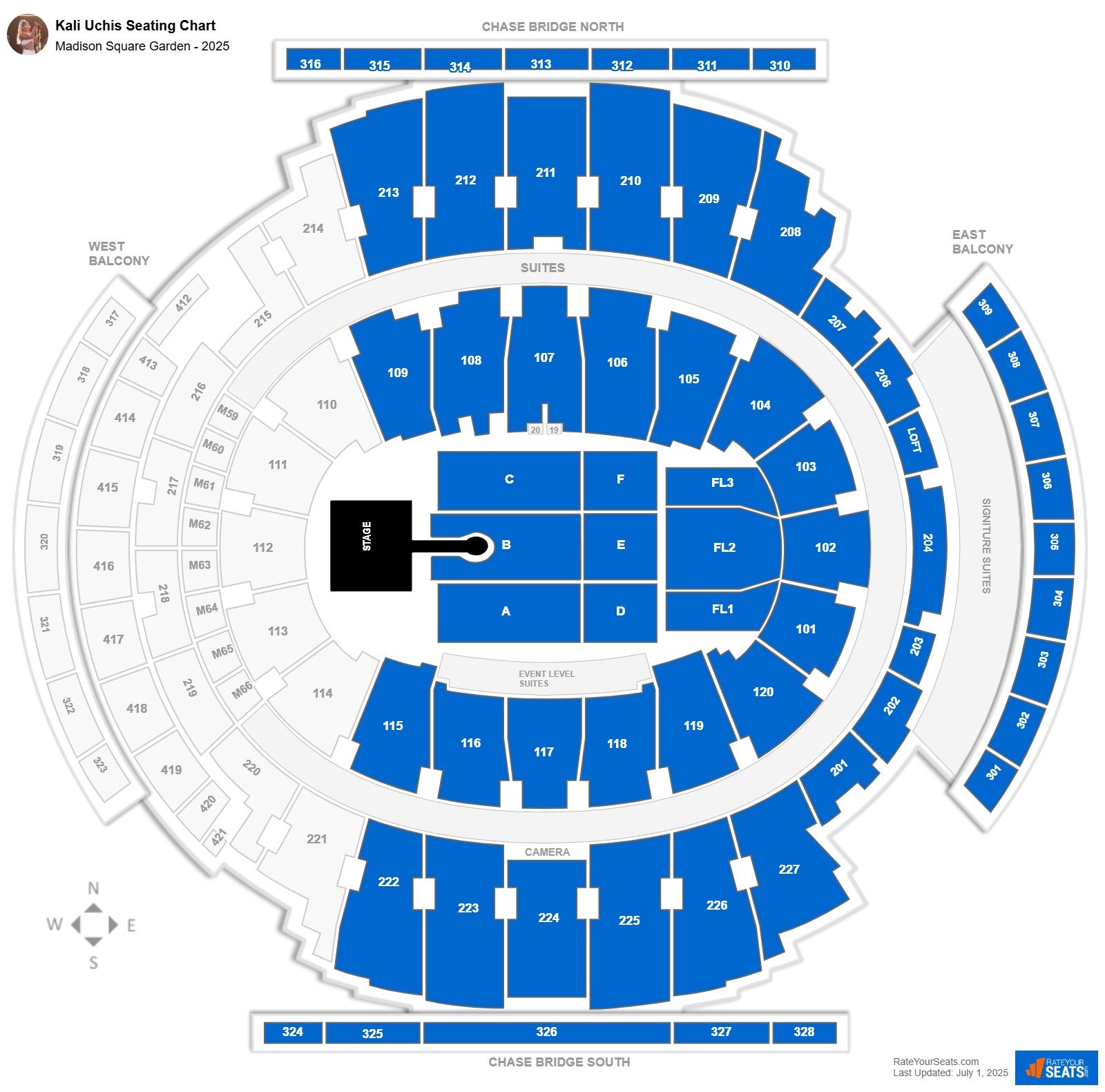 Kali Uchis seating chart Madison Square Garden