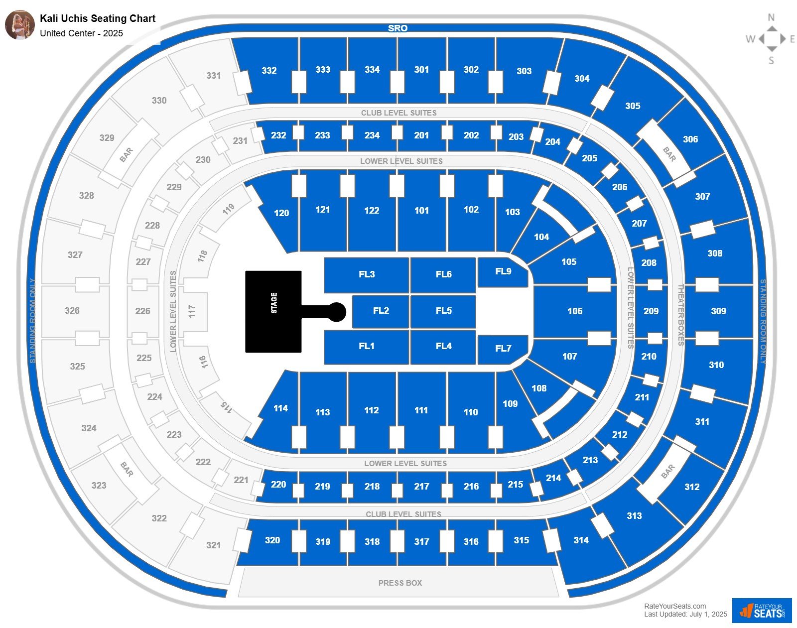 Kali Uchis seating chart United Center