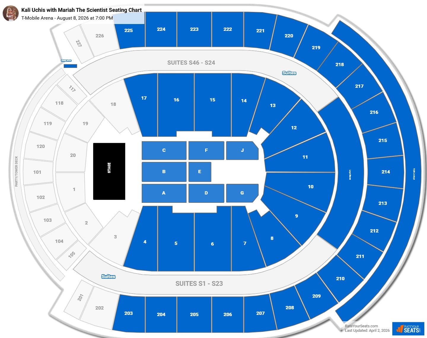 Kali Uchis with Mariah The Scientist seating chart T-Mobile Arena