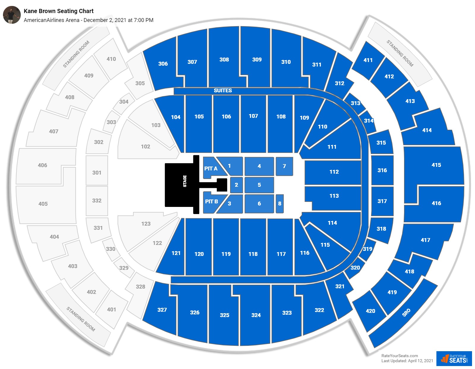 Kane Brown seating chart AmericanAirlines Arena