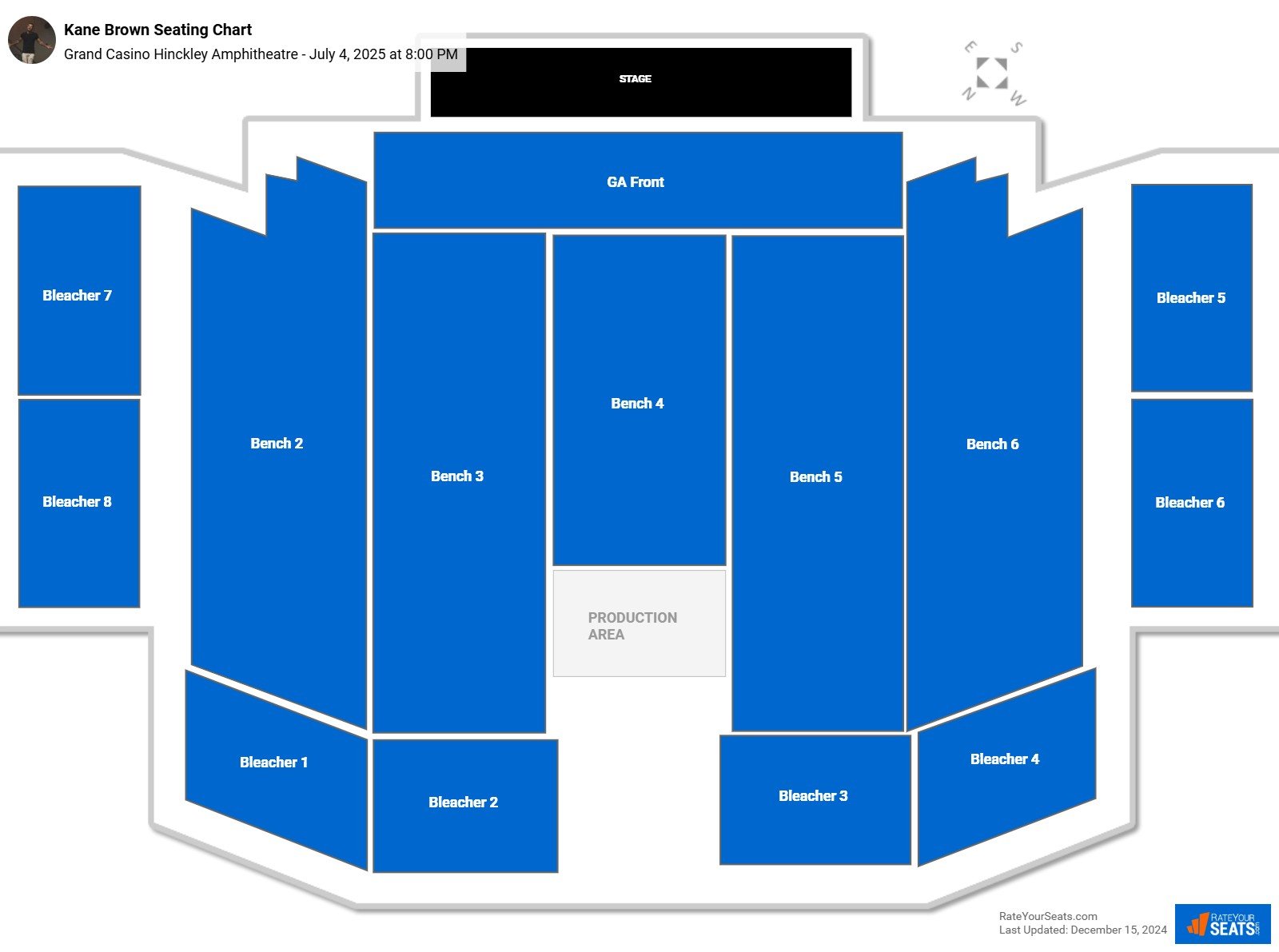 Kane Brown seating chart Grand Casino Hinckley Amphitheatre