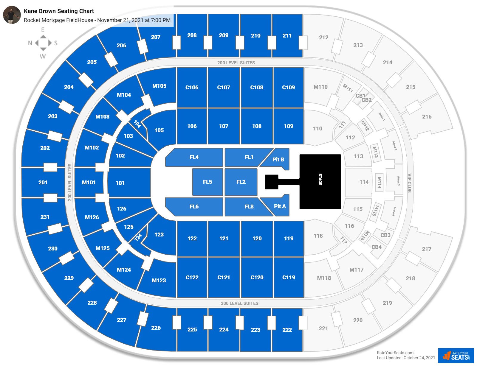 Kane Brown seating chart Rocket Mortgage FieldHouse