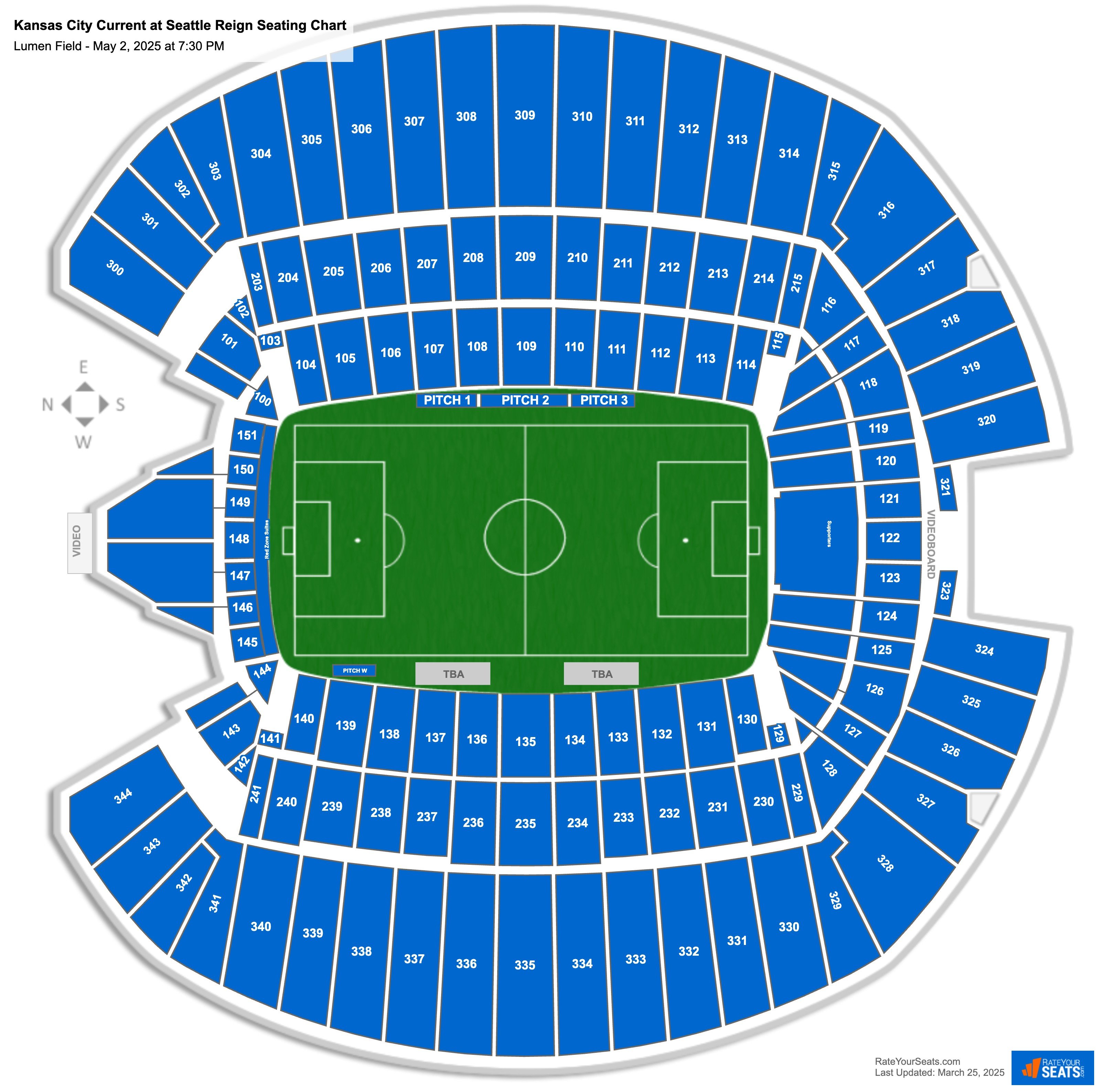 Kansas City Current at Seattle Reign seating chart Lumen Field