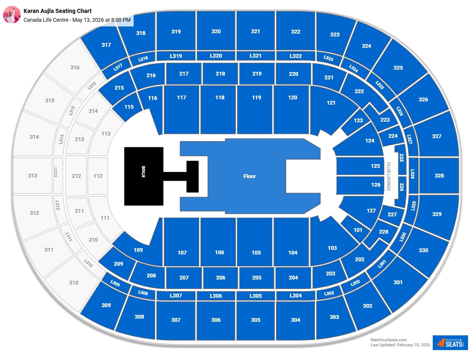 Karan Aujla seating chart Canada Life Centre