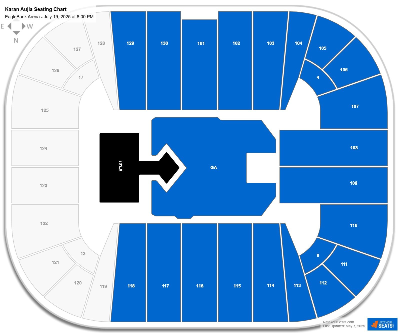 Karan Aujla seating chart EagleBank Arena