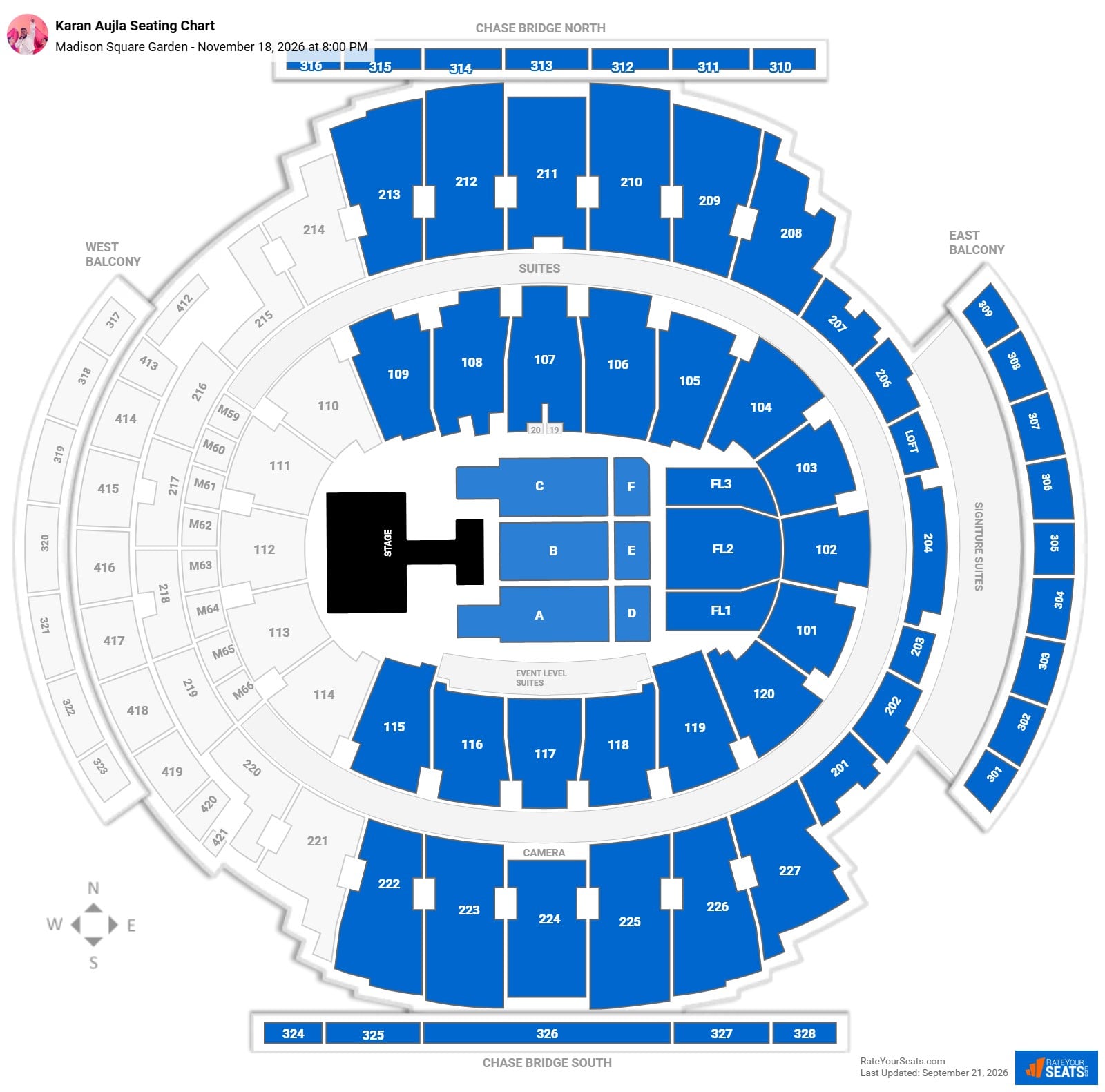 Karan Aujla Seating Chart at Madison Square Garden