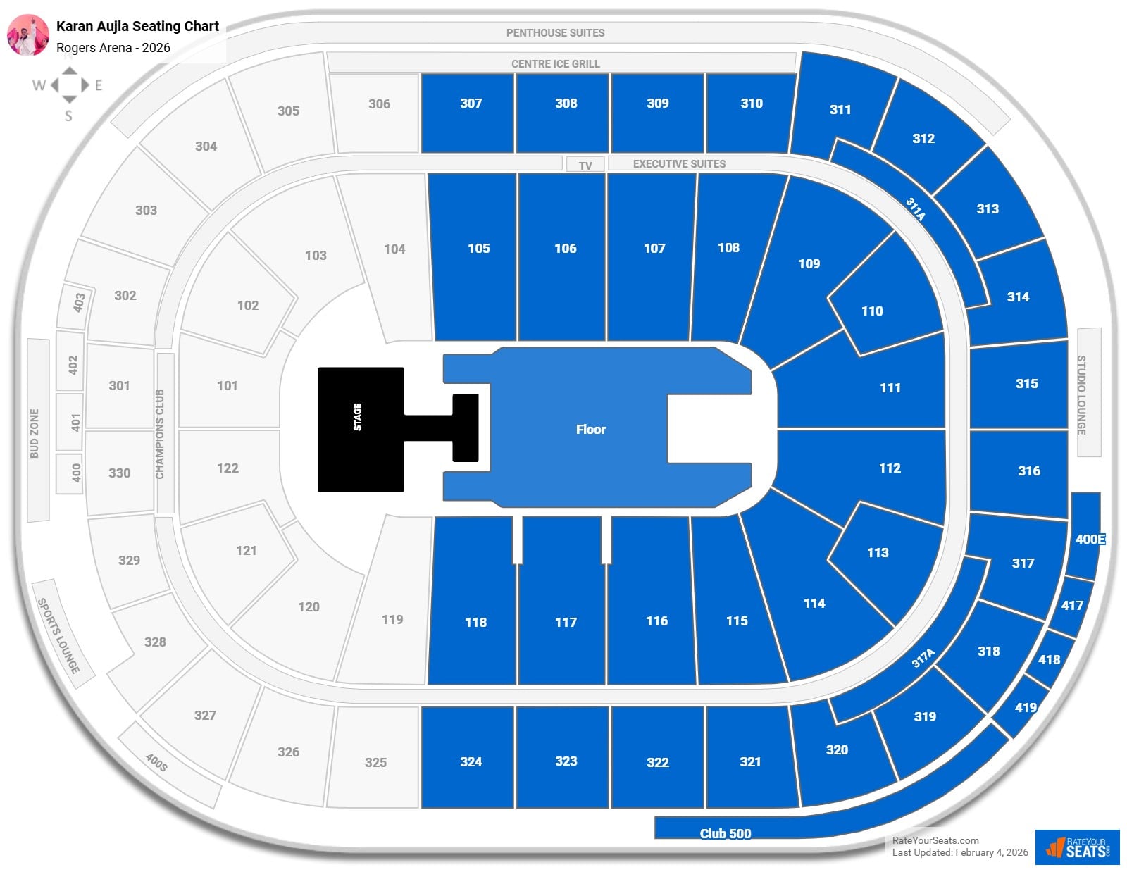 Karan Aujla seating chart Rogers Arena