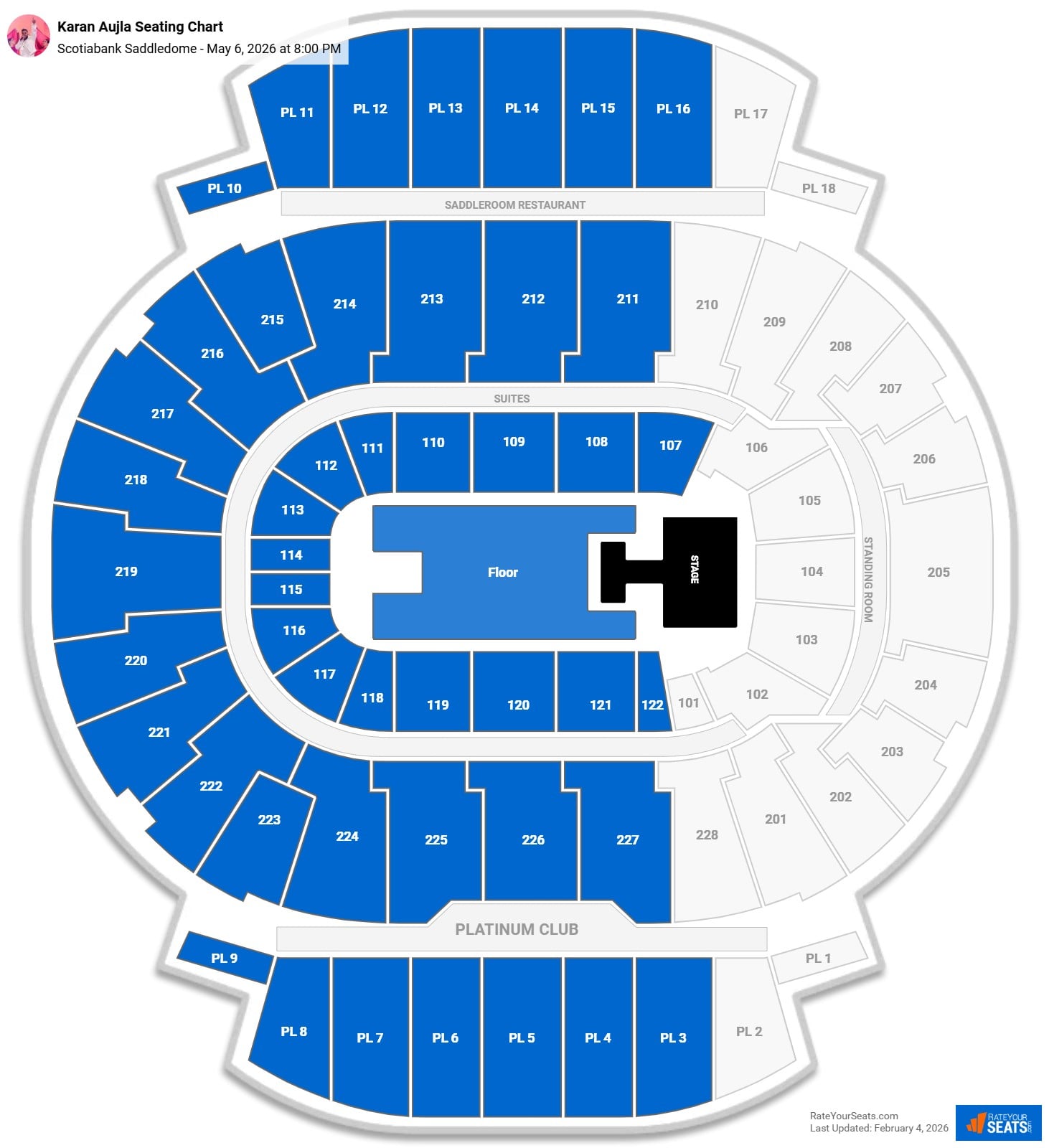 Karan Aujla seating chart Scotiabank Saddledome