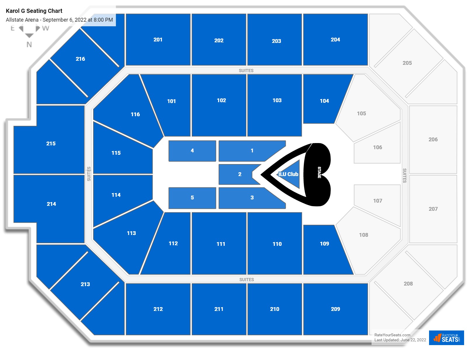 Karol G seating chart Allstate Arena