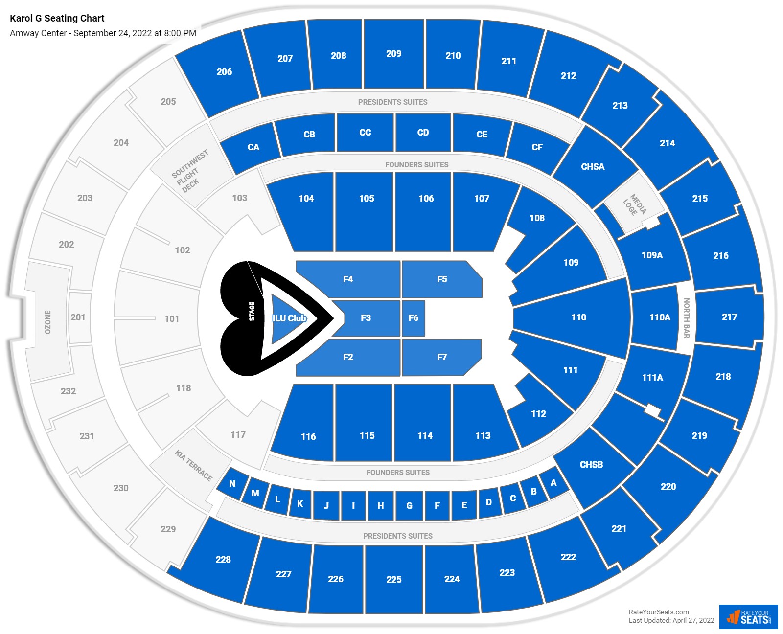 Karol G seating chart Amway Center
