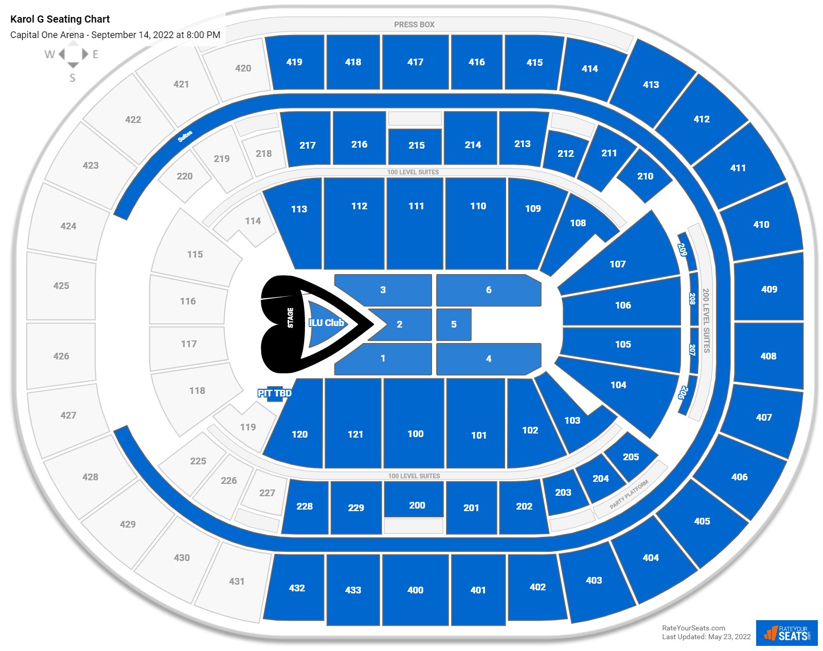 Karol G seating chart Capital One Arena