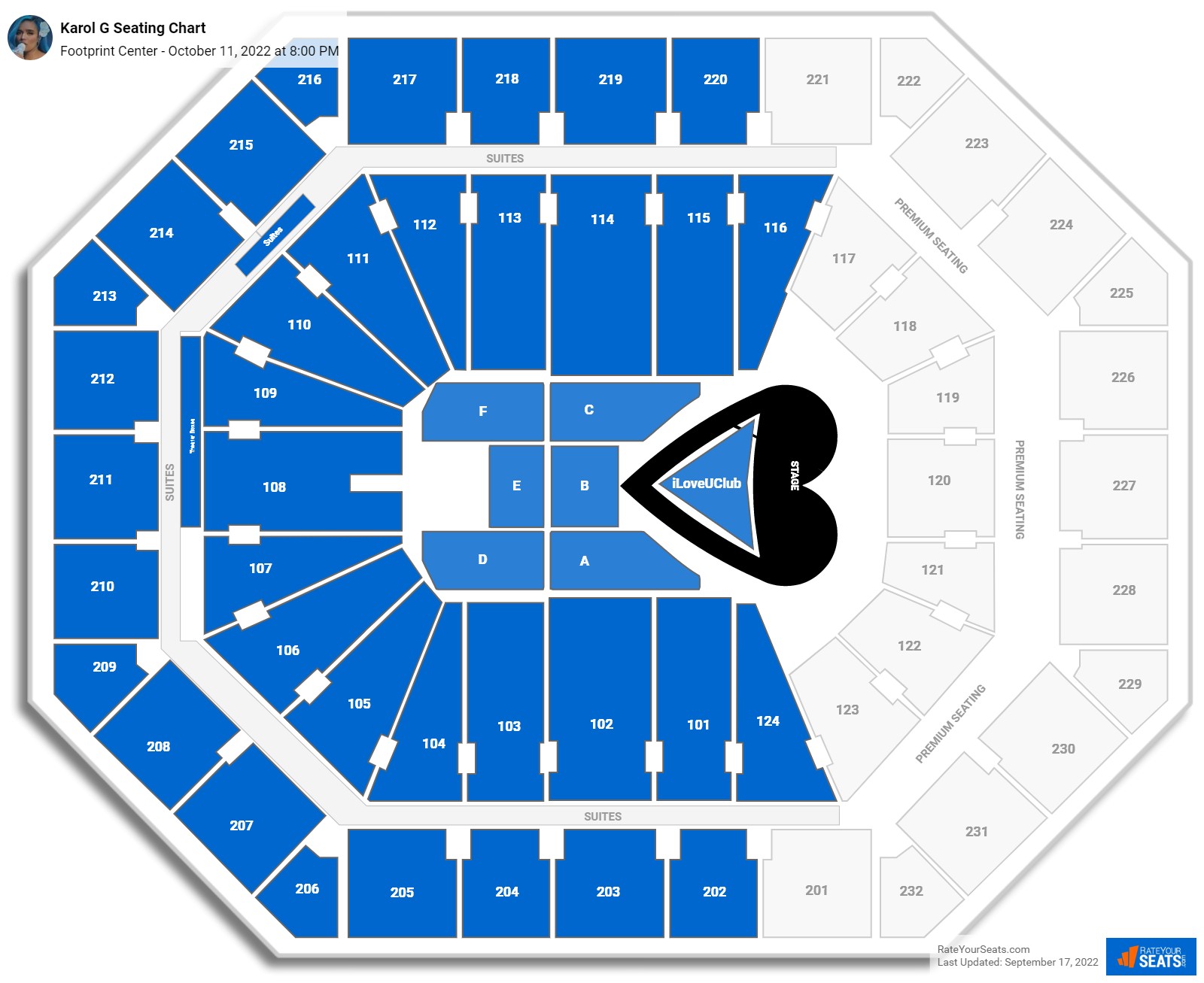 Karol G seating chart Footprint Center