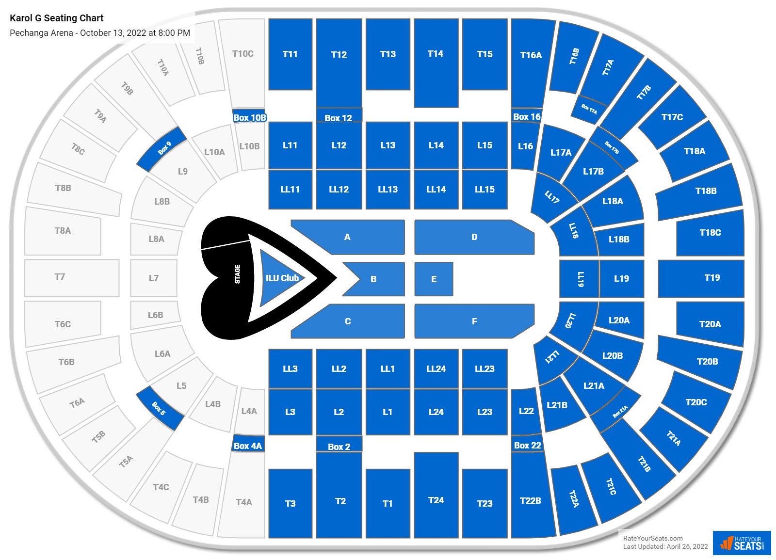 Karol G seating chart Pechanga Arena