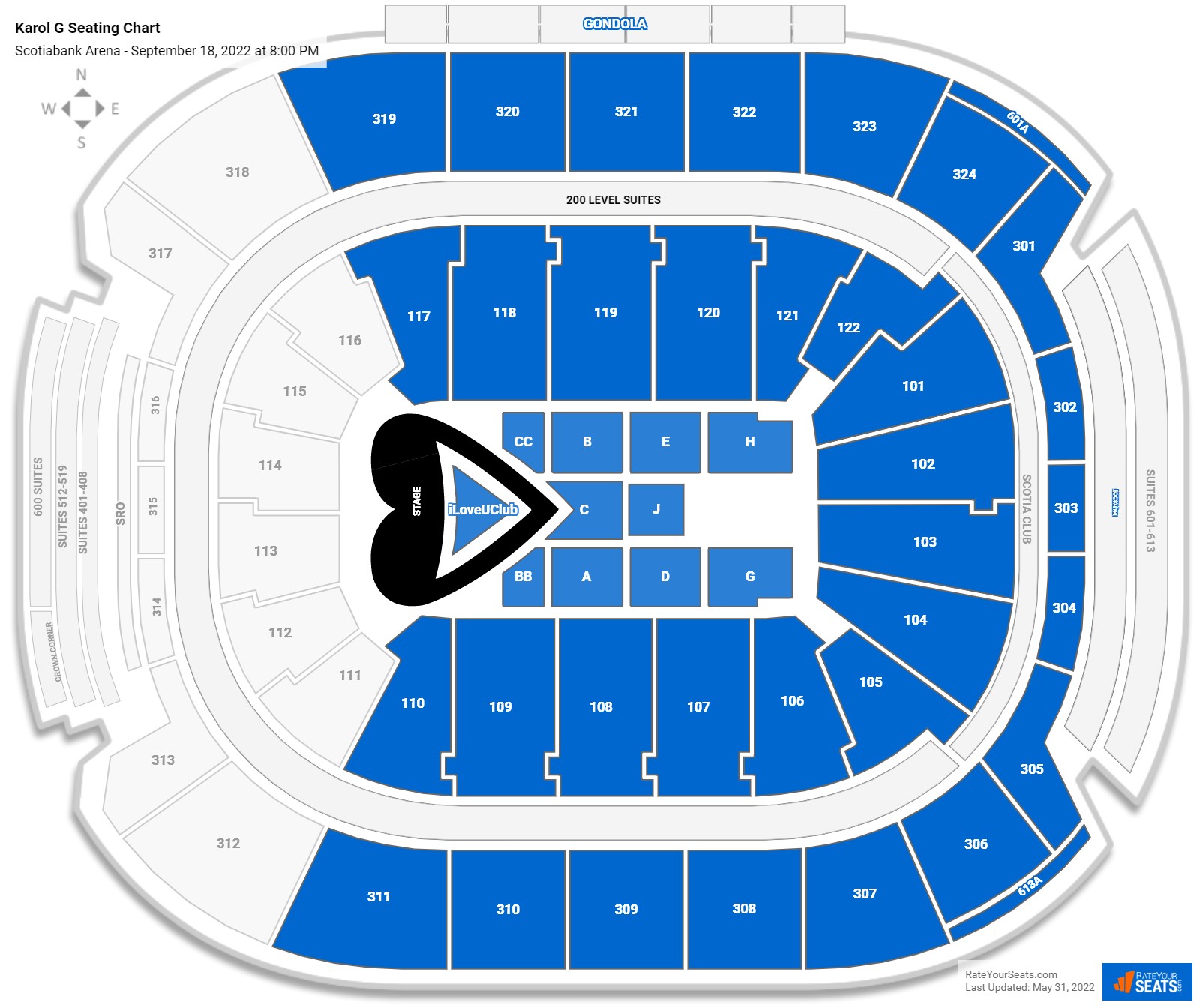 Karol G seating chart Scotiabank Arena