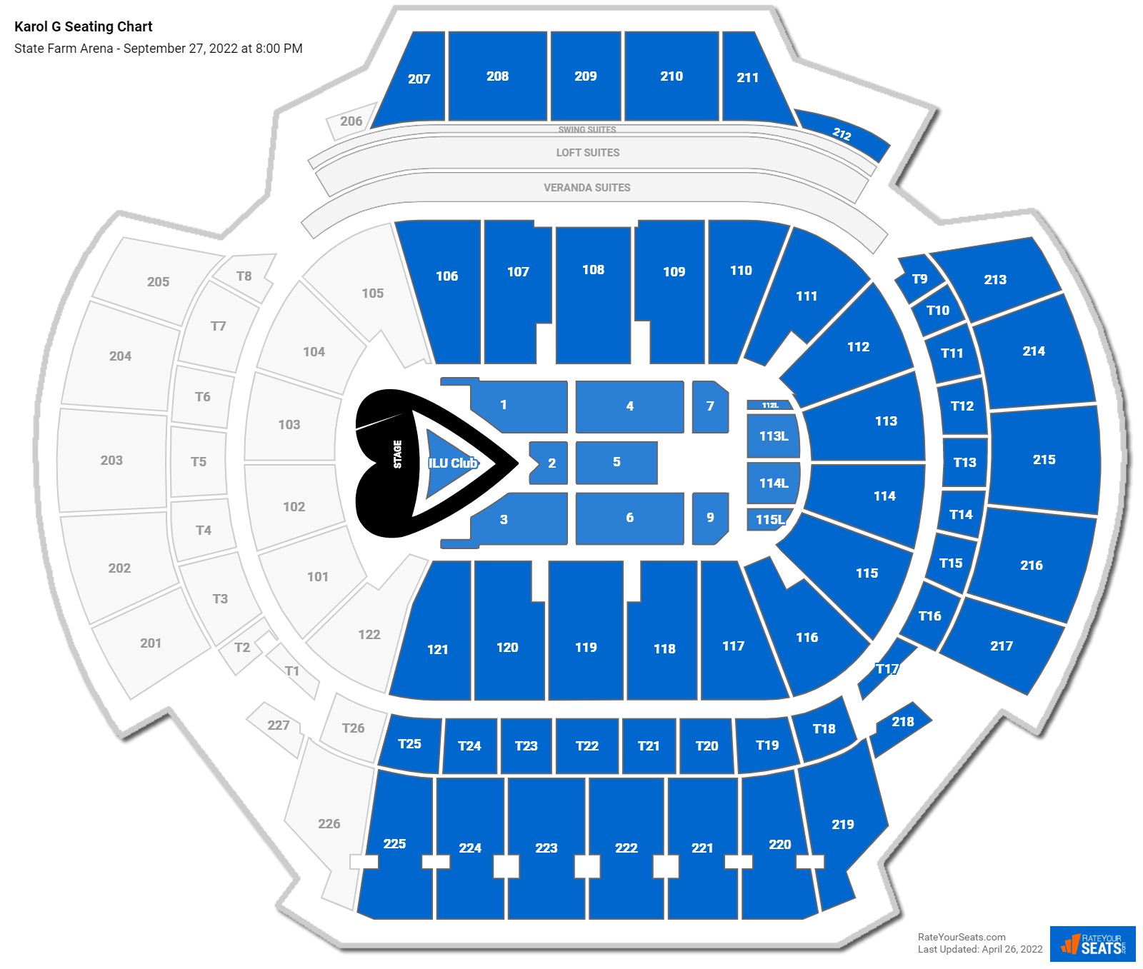Karol G seating chart State Farm Arena