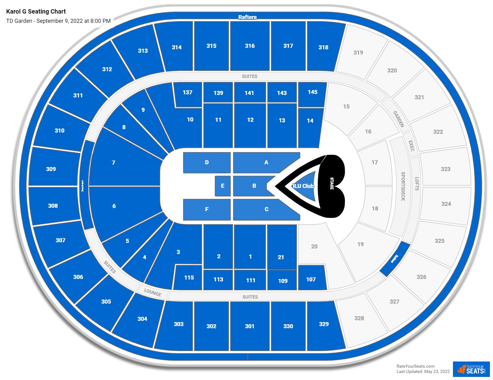 Karol G seating chart TD Garden