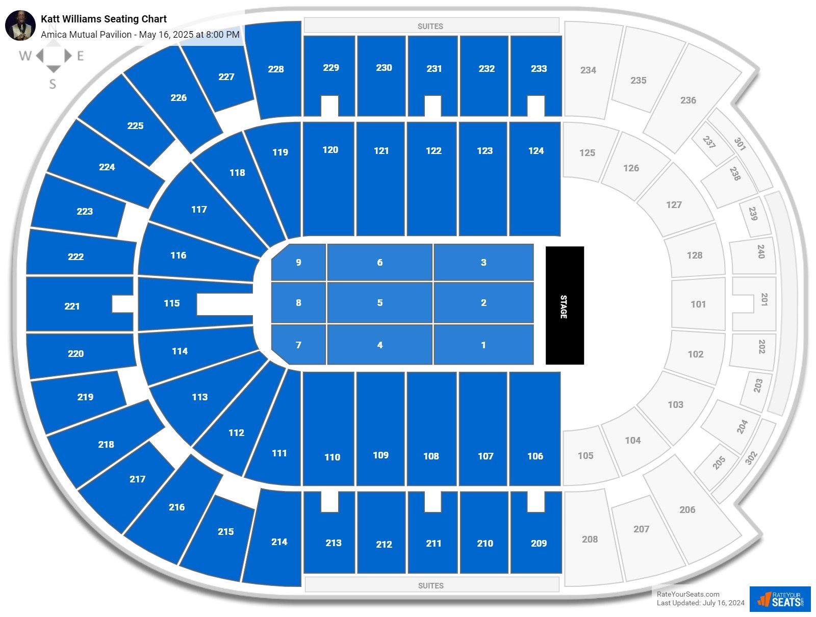 Katt Williams seating chart Amica Mutual Pavilion
