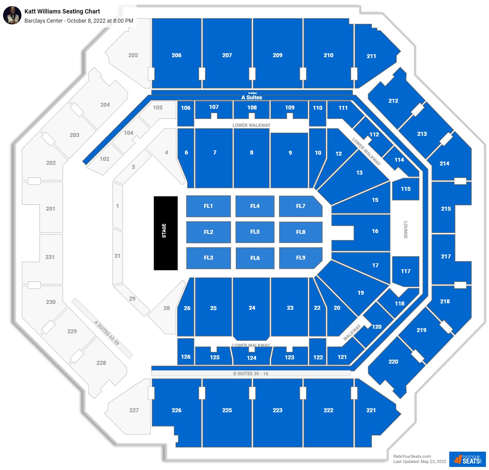 Katt Williams seating chart Barclays Center
