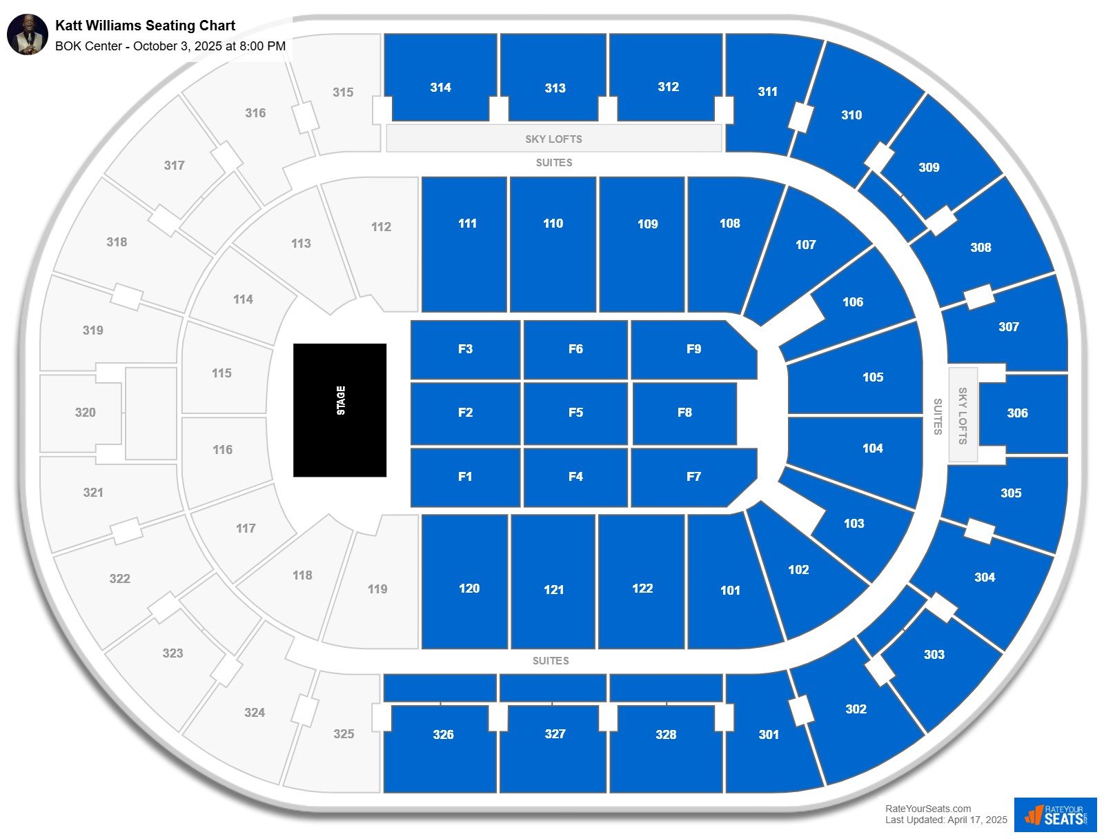 Katt Williams seating chart BOK Center