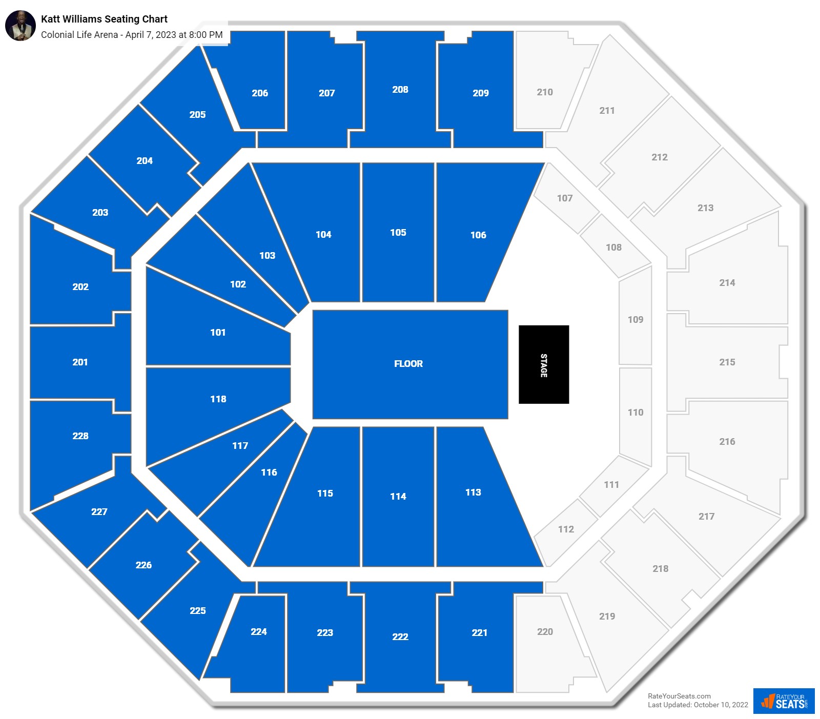 Katt Williams seating chart Colonial Life Arena