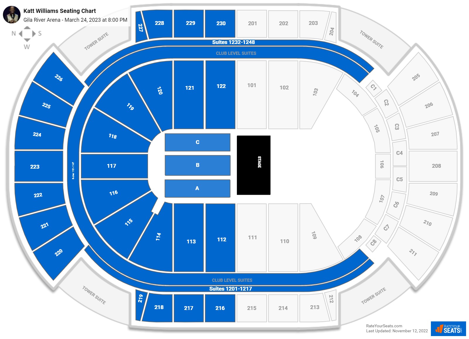 Katt Williams seating chart Gila River Arena