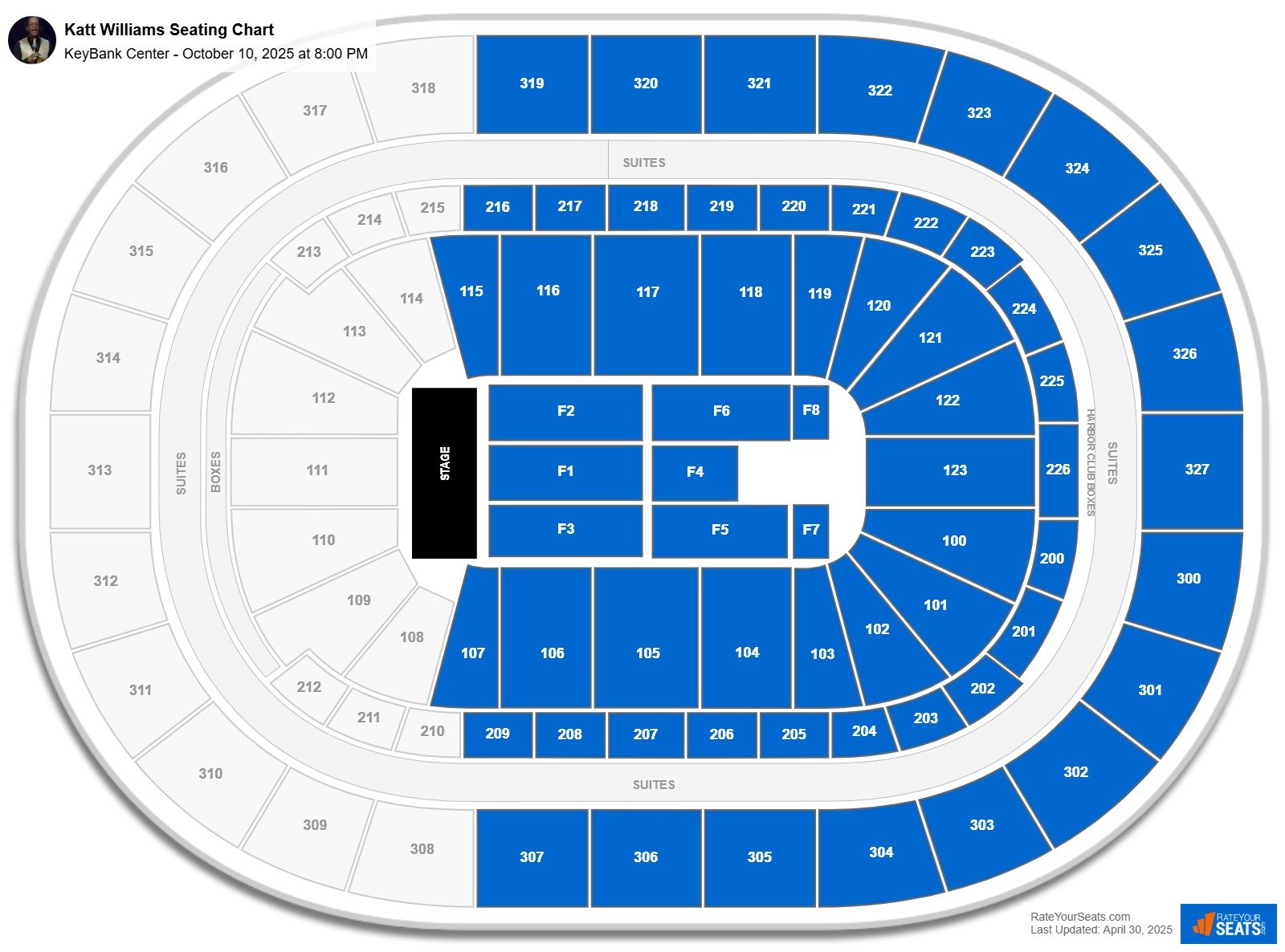 Katt Williams seating chart KeyBank Center