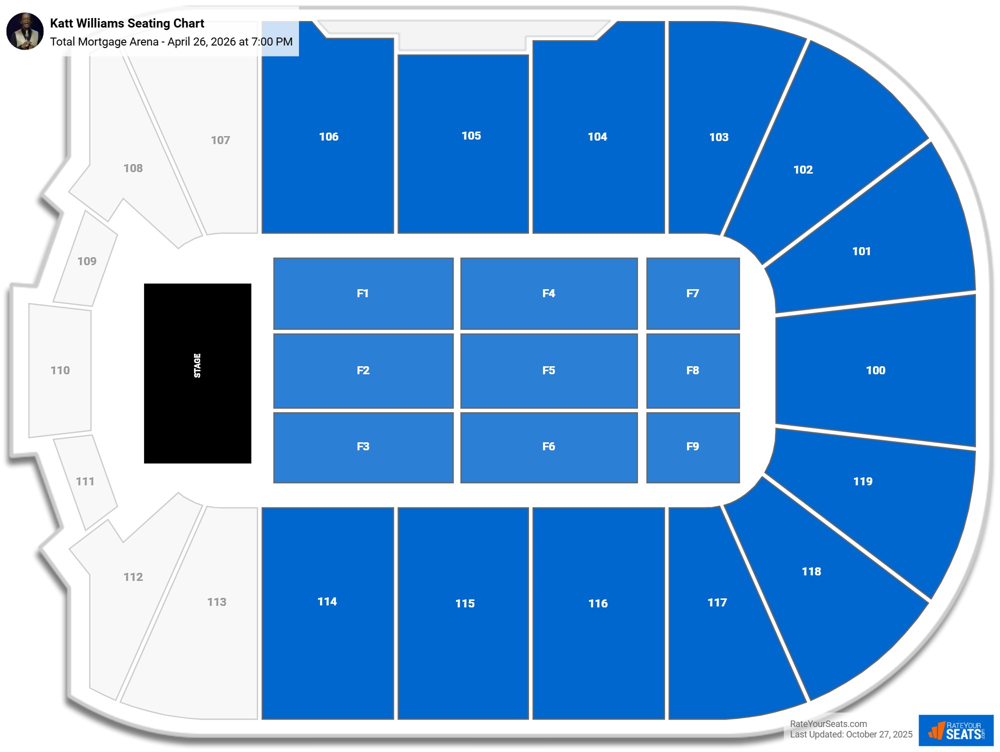 Katt Williams seating chart Total Mortgage Arena