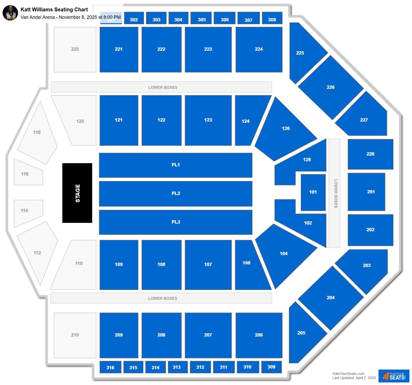 Katt Williams seating chart Van Andel Arena