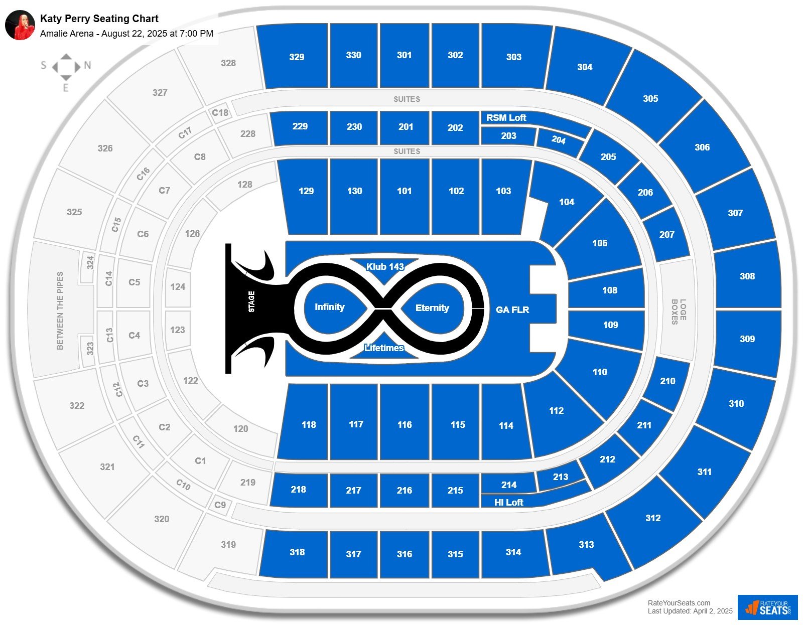 Katy Perry seating chart Amalie Arena
