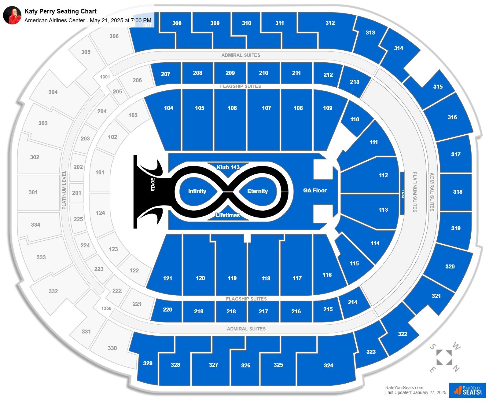 Katy Perry seating chart American Airlines Center